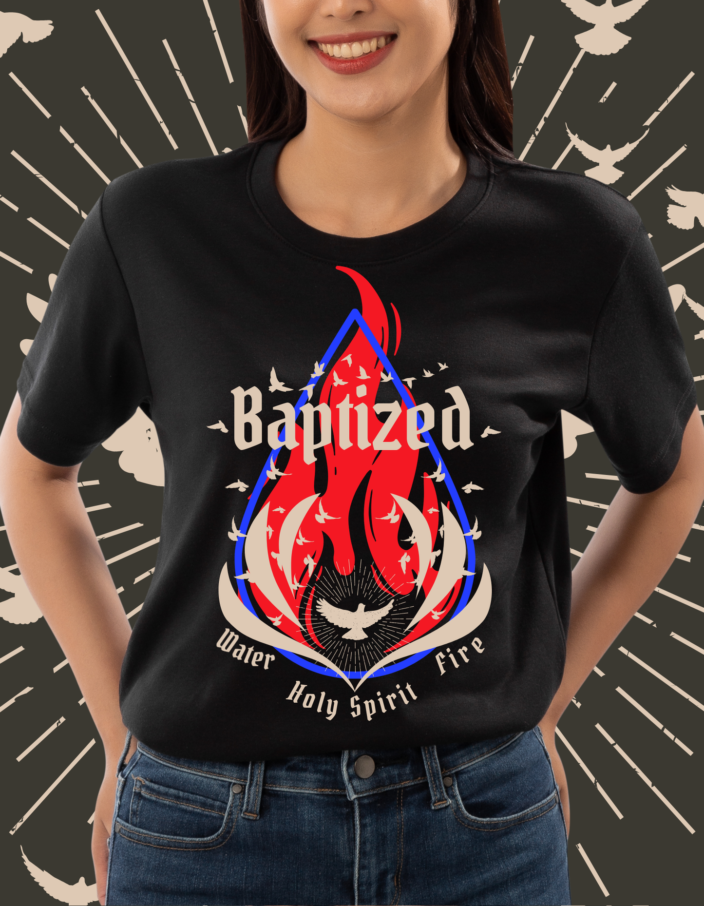 Baptized - Water, Fire, Holy Ghost Unisex Tee